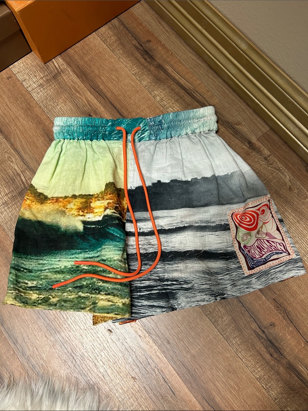 Men's Graphic Beach Shorts - Multicolor
